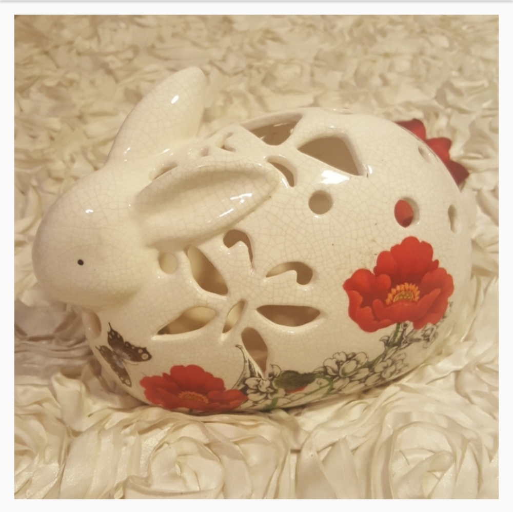 Tea Light Holder Rabbit Decor - Ceramic.